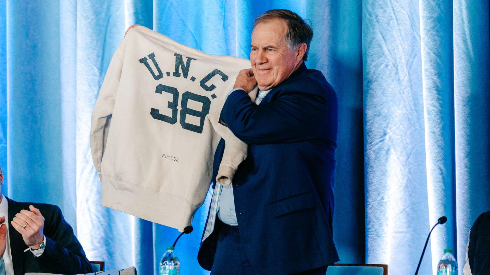 “Beat Duke!” Bill Belichick gets introduced as new head coach of UNC