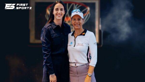 Golf Hall of Famer Annika Sorenstam alongside Indiana Fever and WNBA star Caitlin Clark