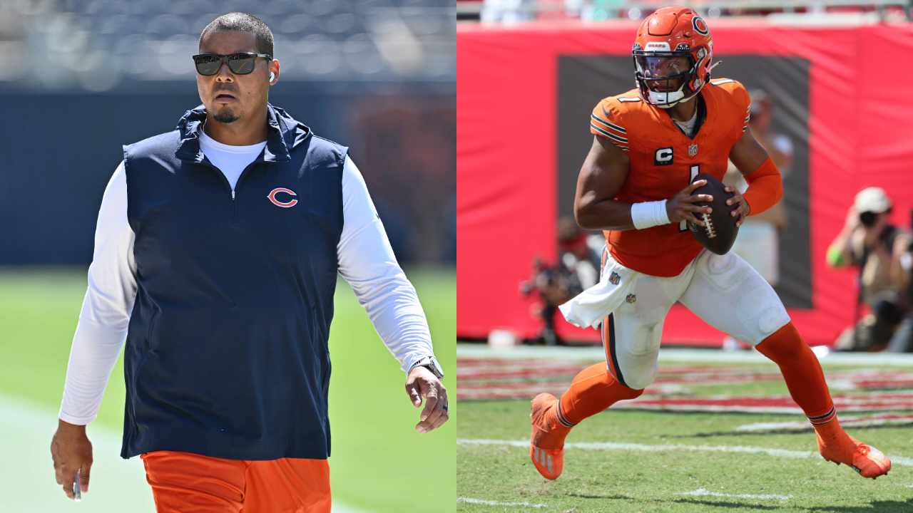 Bears GM Ryan Poles takes a sly dig at Justin Fields while addressing the quarterback’s comments about coaching and play calling