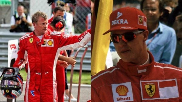 Kimi Raikkonen and Michael Schumacher