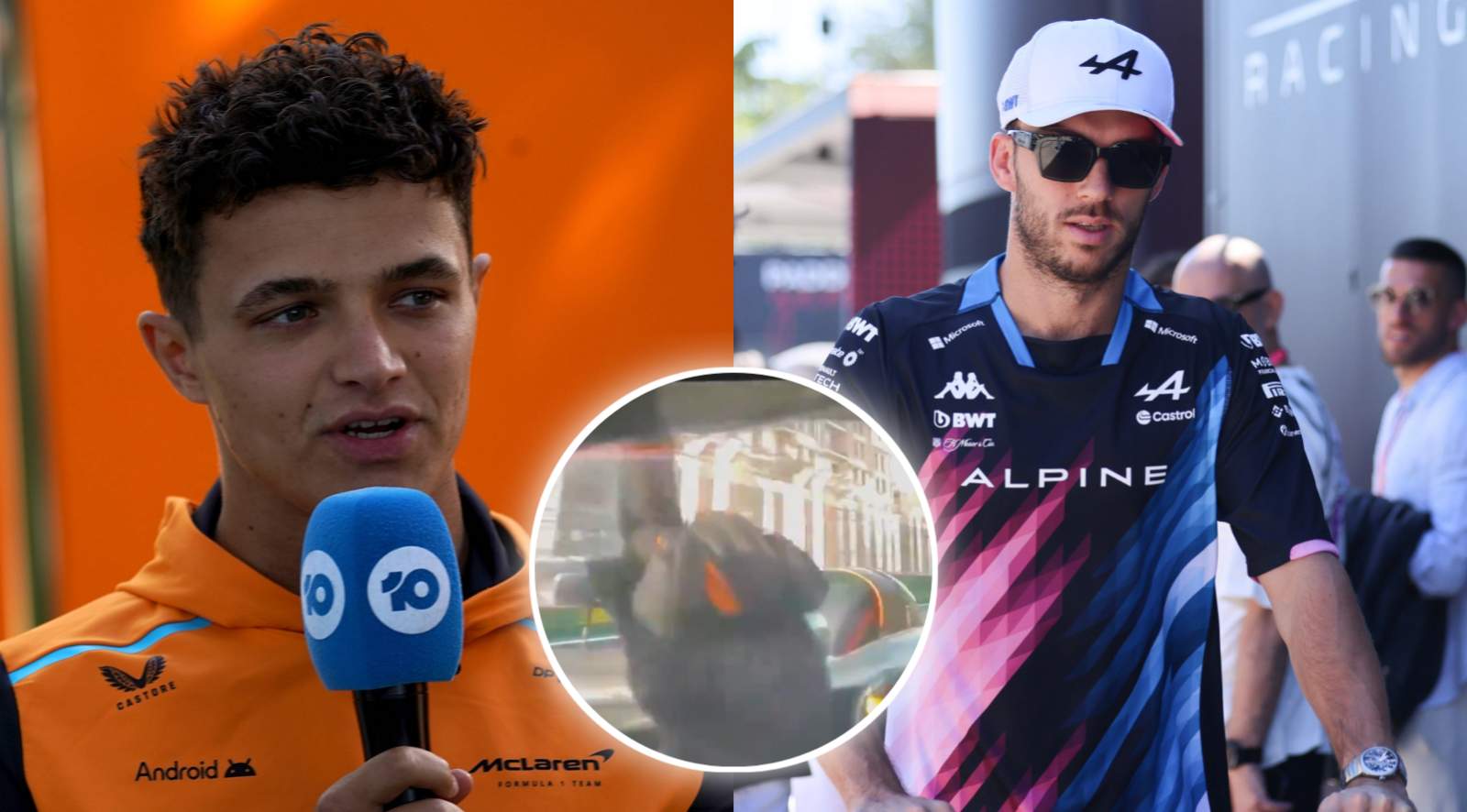 (Video) Lando Norris FLIPS-OFF Alpine’s Pierre Gasly during Baku FP2 for his impeding antics