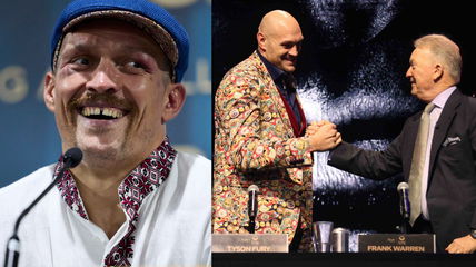 Oleksandr Usyk pokes fun at ‘Blind’ Frank Warren for backing Tyson Fury dubbing his win as Christmas gift