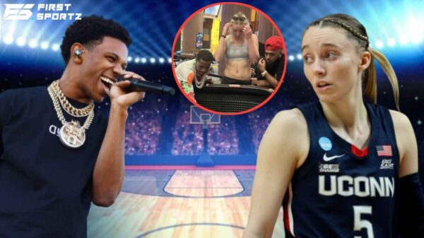 Rapper A Boogie with UConn Paige Bueckers