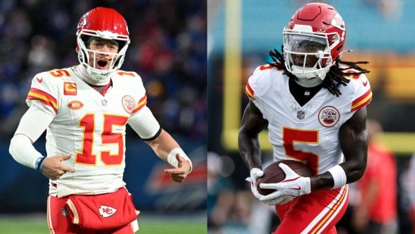 Patrick Mahomes will throw to Marquise Brown against Houston Texans