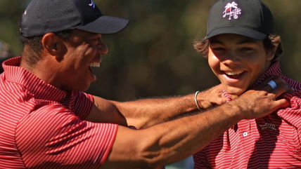 “Freaking awesome” – Charlie Woods making first career ACE in front of father Tiger Woods leaves social media awestruck