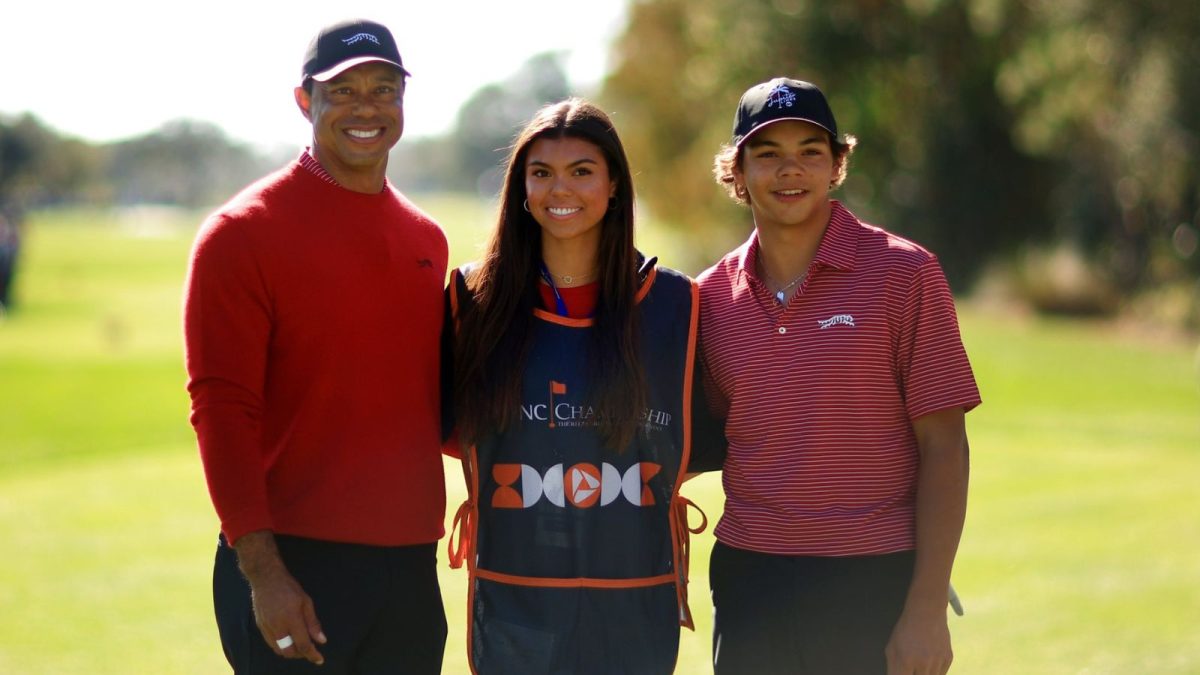 Tiger Woods, Sam Woods and Charlie Woods