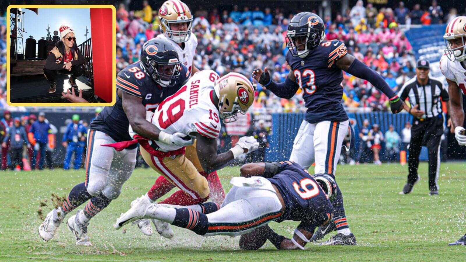 WATCH: Multi-time WWE Women’s Champion blows off the foghorn ahead of 49ers vs. Bears clash at Levi’s Stadium in the NFL